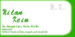 milan keim business card